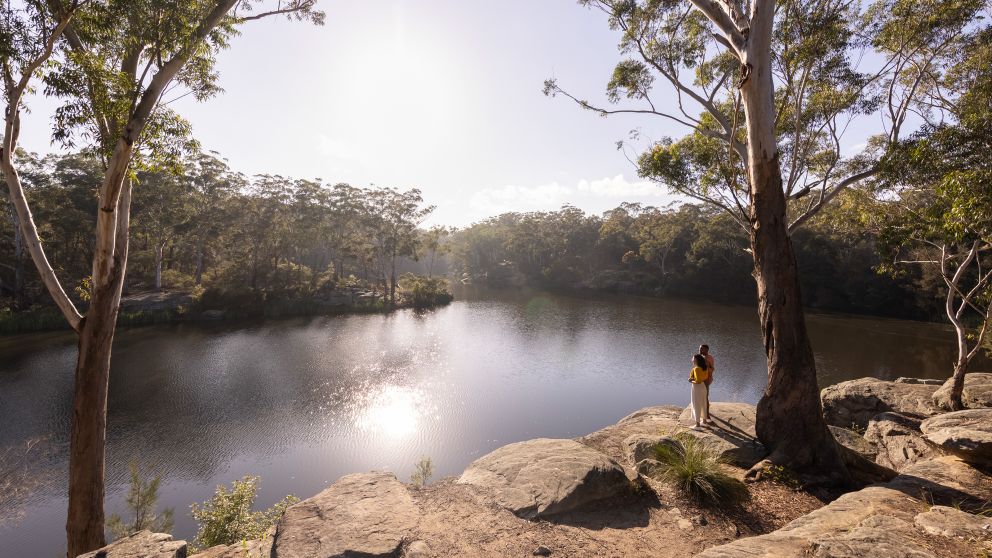 Couple enjoying a walk along the banks of the Parramatta River, Parramatta