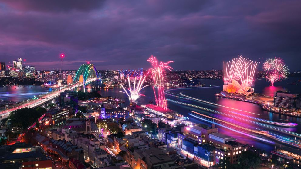 First Light in Circular Quay, Vivid Sydney 2023