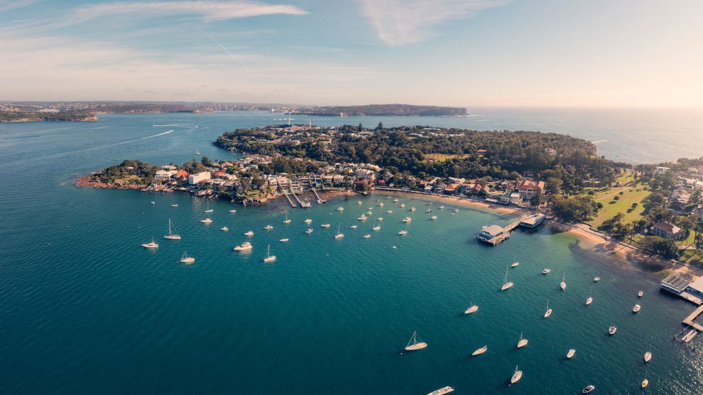 Aerial overlooking Watsons Bay, Sydney
