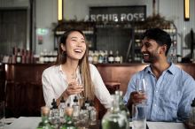 Couple enjoying a gin masterclass experience at Archie Rose Distilling Co., Rosebery