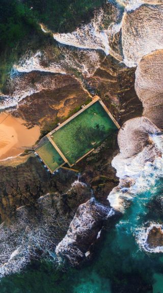 Mona Vale Rockpool aerial shot, Northern Beaches