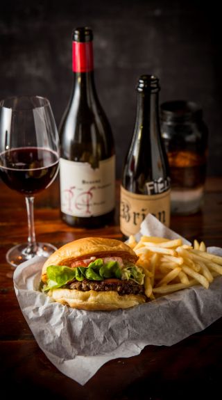 Burger and fries from Mary's Newtown, Newtown