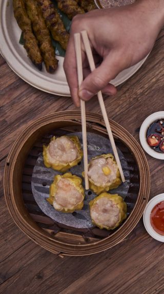 A variety of Asian hawker-style street food from Spice Alley in Chippendale, Inner Sydney