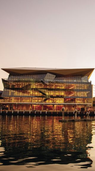 Sun setting over the International Convention Centre (ICC) & Sofitel Darling Harbour