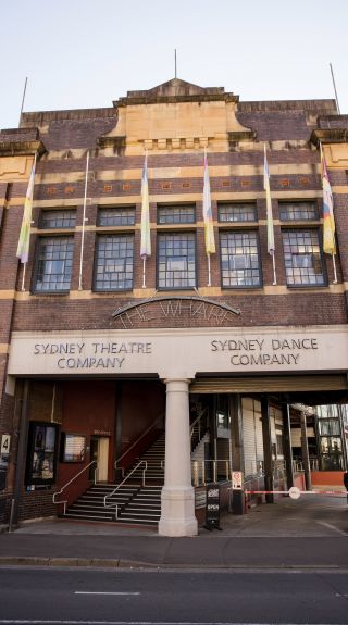 Sydney Theatre Company and Sydney Dance Company street entrance at Pier 4, Walsh Bay