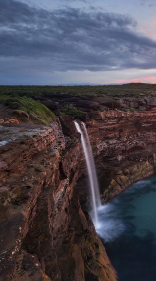 Sunrise at Curracurrong Falls and Eagle Rock in the Royal National Park, Sydney