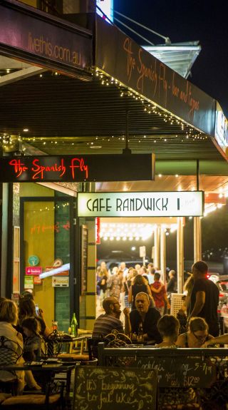 People dining outside at The Spanish Fly, The Spot in Randwick, Sydney East