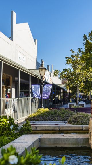 Shops along George Street in the historic suburb of Windsor