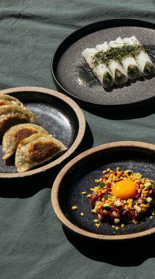 Selection of dishes at Sang by Mabasa, Surry Hills