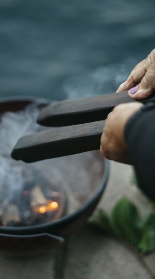 Smoking ceremony at Blues Point Reserve with Dreamtime Southern X