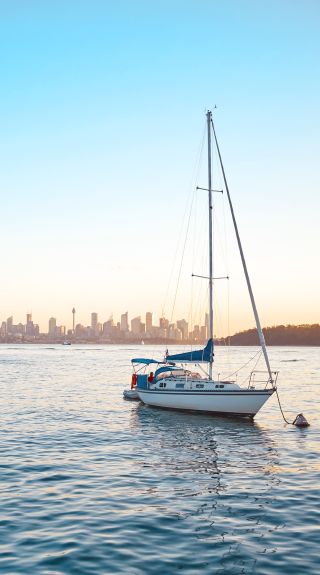 Boat moored in Vaucluse Bay near Nielsen Park