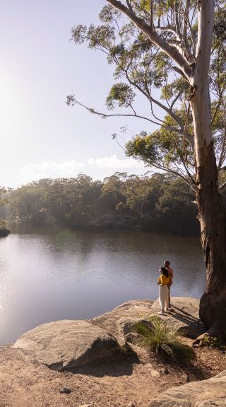 Couple enjoying a walk along the banks of the Parramatta River, Parramatta