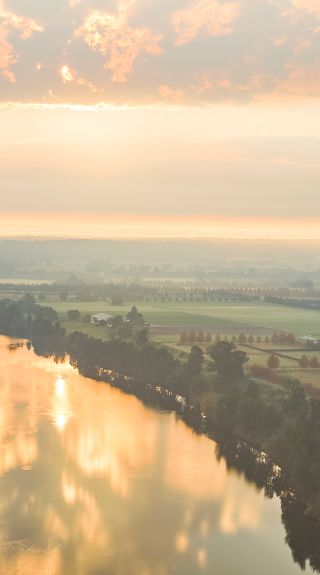 Sun rising over the Hawkesbury River, Windsor