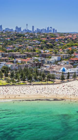 Aerial view of Coogee Beach, Sydney East