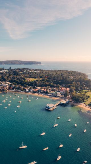 Aerial overlooking Watsons Bay, Sydney