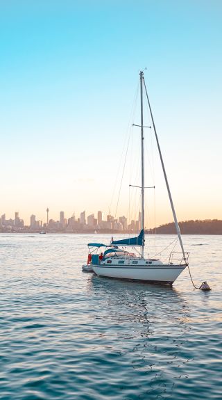 Boat moored in Vaucluse Bay near Nielsen Park, Vaucluse