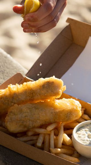 Fsh and chips at Balmoral Beach, Mosman