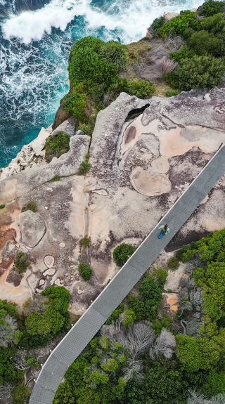 A person on the Malabar walking track, Malabar Headland National Park