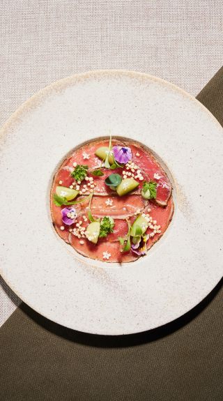 Wildfire Kingfish carpaccio, NEL - Credit: NEL