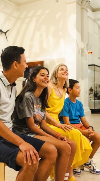 Family visiting the Australian Museum in Sydney