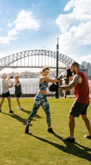 Boxing class in the Royal Botanic Garden