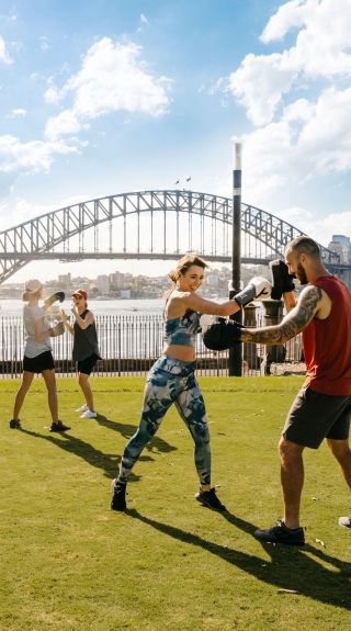 Boxing class in the Royal Botanic Garden