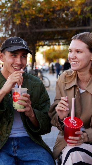  Friends drinking bubble tea, Cabramatta
