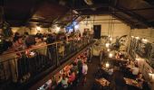  Patrons enjoying drinks and food at Mary's, in Newtown