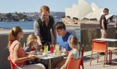 Family dining at the Museum of Contemporary Art (MCA) Cafe in The Rocks