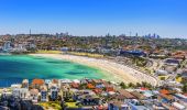 Aerial shot over Bondi - Sydney East