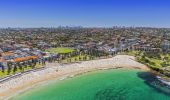 Aerial of Coogee beach and eastern coastline, Sydney