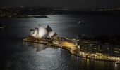 Moonlight from the supermoon hitting the Sydney Opera House 