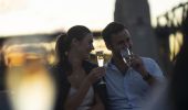 Couple enjoying romantic time at Sydney Opera Bar