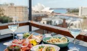 Food table with a view at The Glenmore in The Rocks, Sydney City