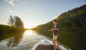 Man enjoying an afternoon of fishing on the Hawkesbury River, Wisemans Ferry