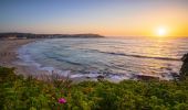 Morning sun rising over Bondi Beach, Sydney