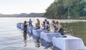 People enjoying oyster experience with Sydney Oyster Farm Tours, Mooney Mooney