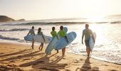 Students learning to surf with Central Coast Surf Academy, Avoca Beach, Central Coast