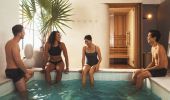 Friends enjoying mineral pool at Capybara Bathing, Surry Hills - Credit: Declan Blackall Photography