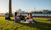 Young people enjoying a picnic, Hickson Road Reserve, The Rocks