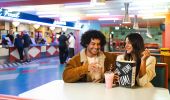 Couple drinking from shakes, Skyline Drive In Blacktown, Prospect