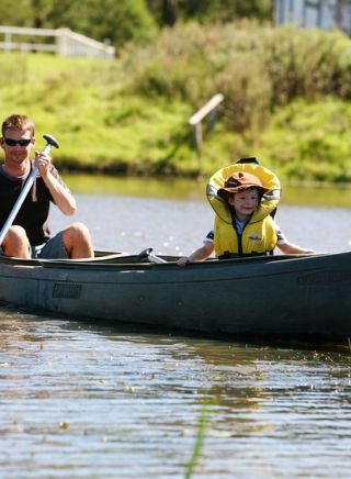 Canoeing on Crocodile Creek at Mowbray Park Farm Stay, Picton