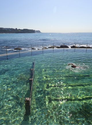 People enjoying a swim at Bronte Beach and Baths, Sydney