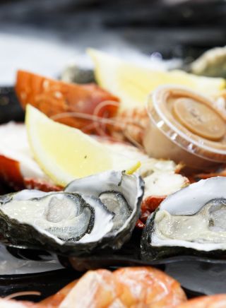 Detail of seafood at Sydney Fish Market in Pyrmont