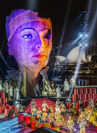 Verdi's Aida, Handa Opera against the back drop of Sydney Harbour