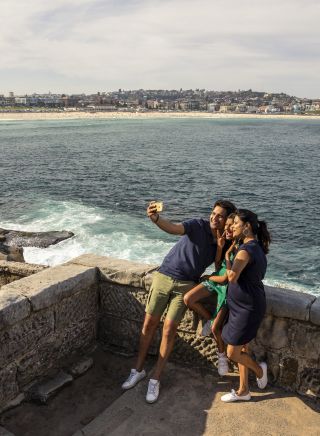 Family enjoying the Bondi to Bronte walk in Sydney's Eastern Suburbs.
