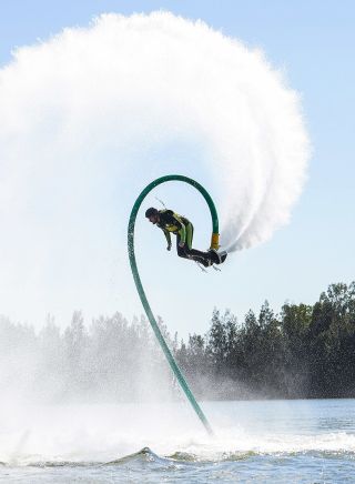 Man enjoying an action-packed experience at Jetpack Adventures (Sydney International Regatta Centre), Penrith