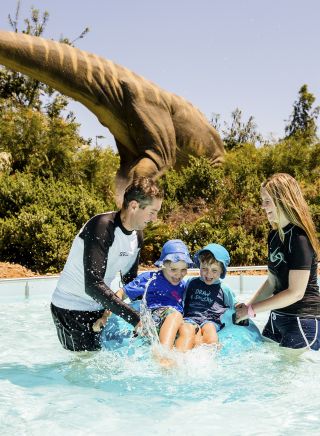 Children enjoying a ride at Raging Waters Sydney, Prospect in Sydney's western suburbs.