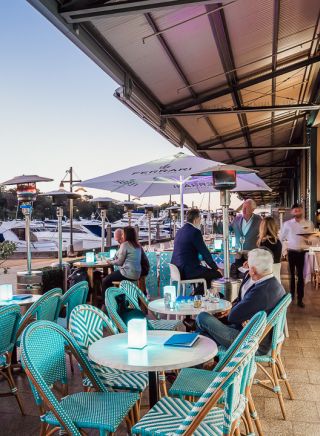 People sitting at Manta Restaurant in Potts Point and Woolloomooloo, Sydney City