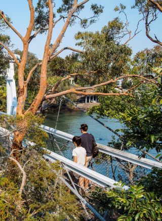 Couple enjoying a scenic walk around Parsley Bay, Vaucluse